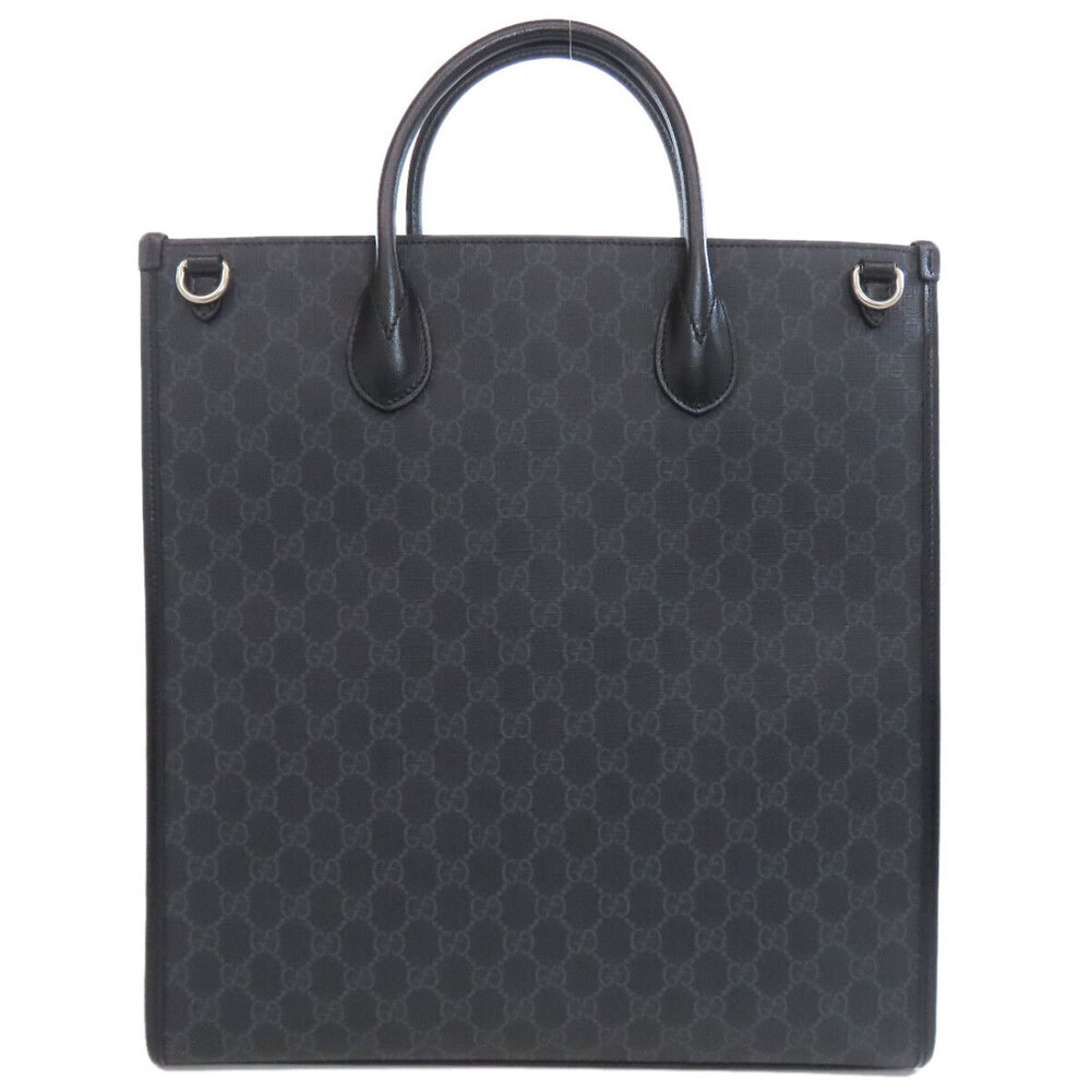 Gucci Interlocking Black Supreme Leather Tote with GG